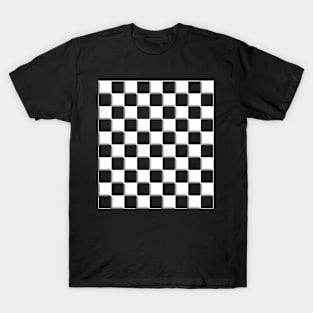 Geometric white checkered 3D design T-Shirt